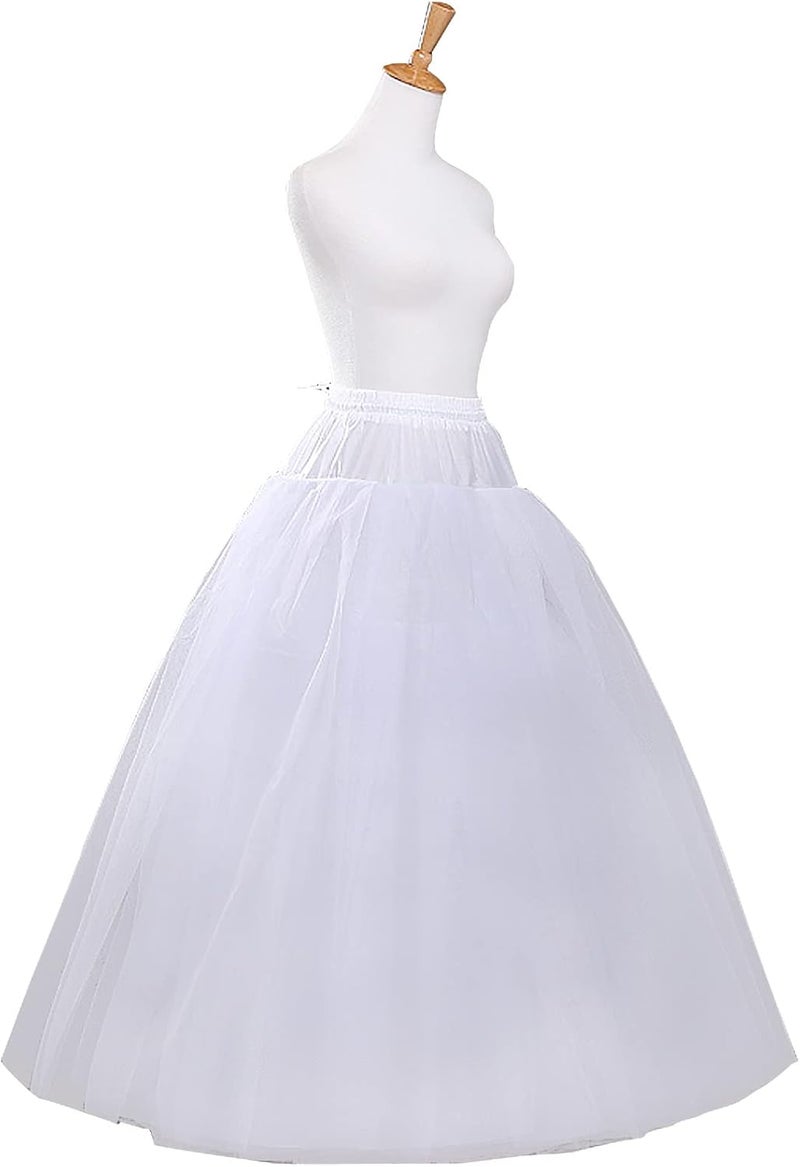 SuBleer A-line Hoopless Petticoat Crinoline 4 layers Underskirt Slips for Wedding Dress Plus Size - Image 5